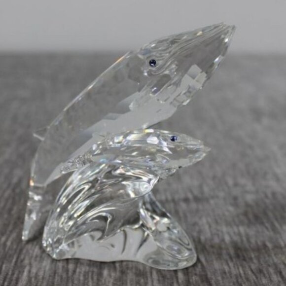 Swarovski Whales "Care For Me" 1992 SCS Limited Edition 4" Mother baby - Picture 1 of 10